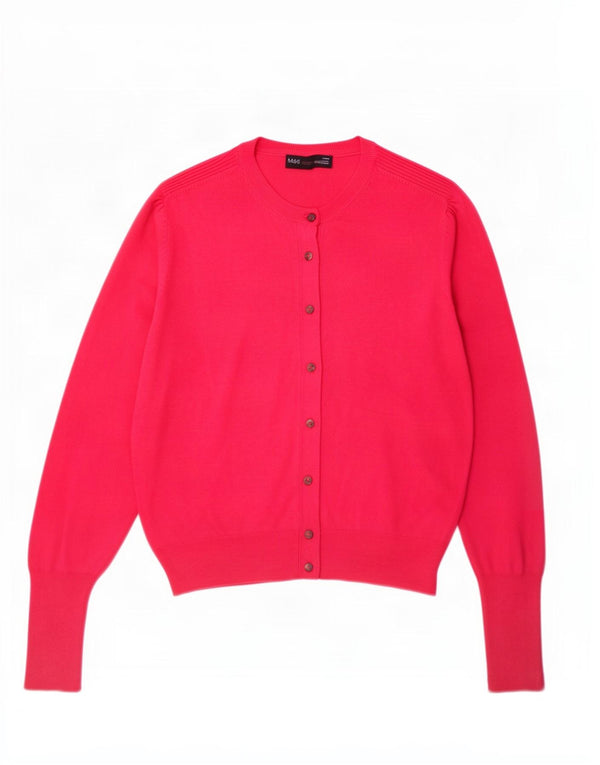 Marks & Spencer Damen-Cardigan-Pullover UK 14 Mittelrosa Viskose