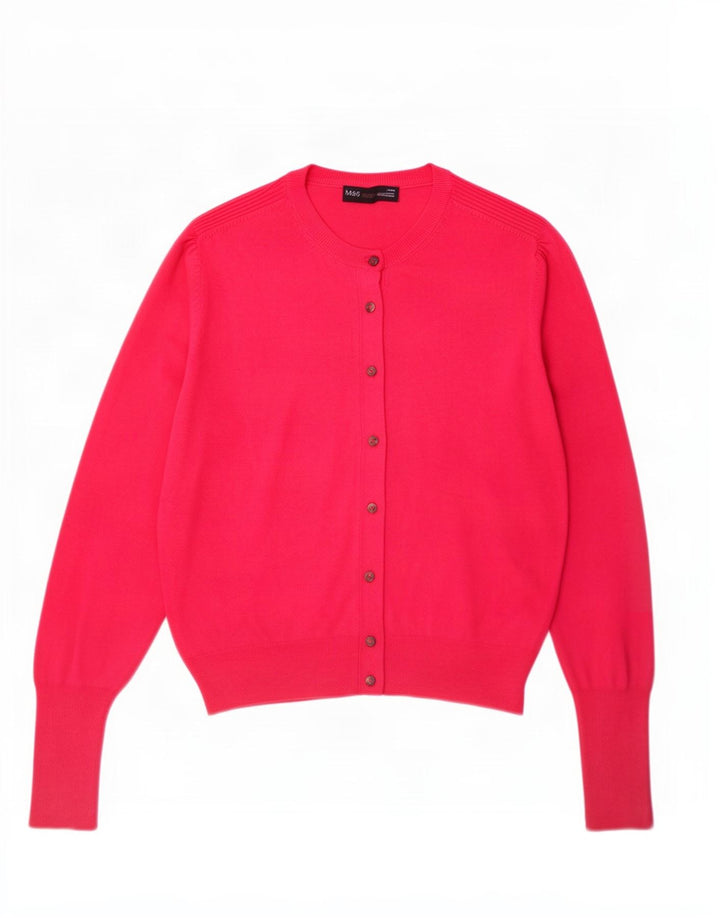 Marks & Spencer Damen-Cardigan-Pullover UK 14 Mittelrosa Viskose