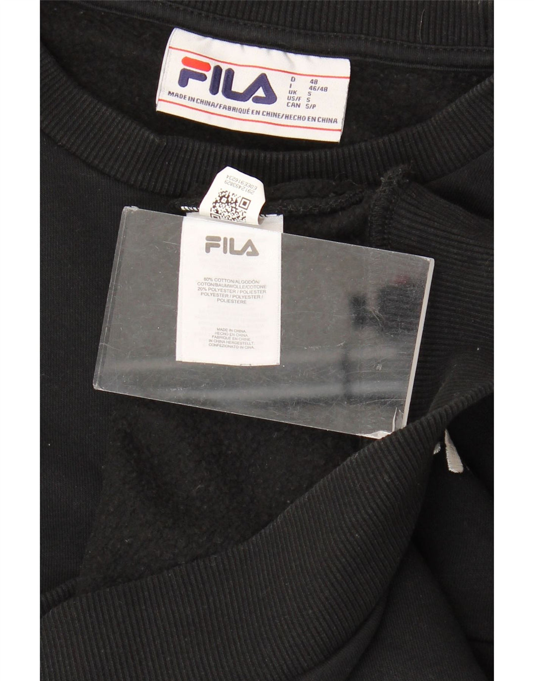 Fila Herren Sweatshirt Pullover Small Schwarz Colourblock Baumwolle