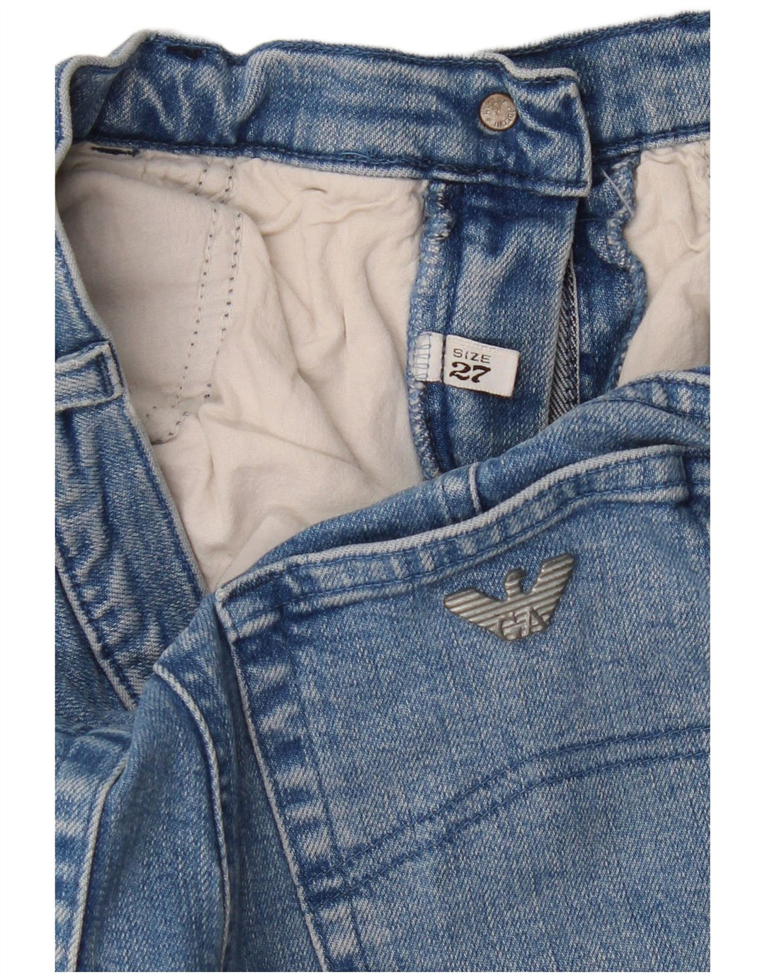 Armani Damen Straight Jeans W27 L27 Blau