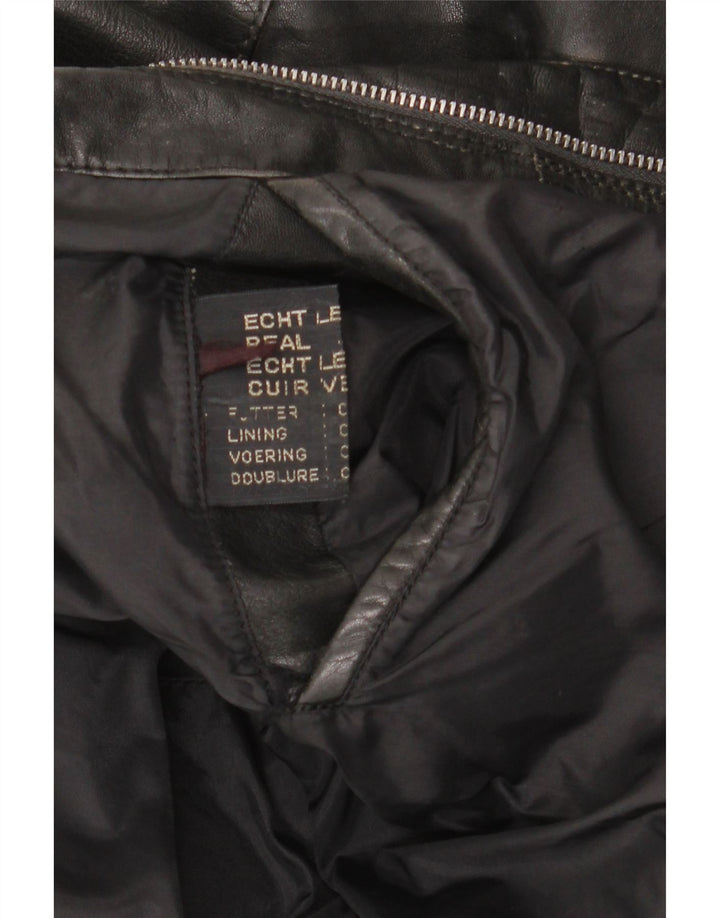 Vintage Herren Lederjacke UK 42 XL Schwarzes Leder