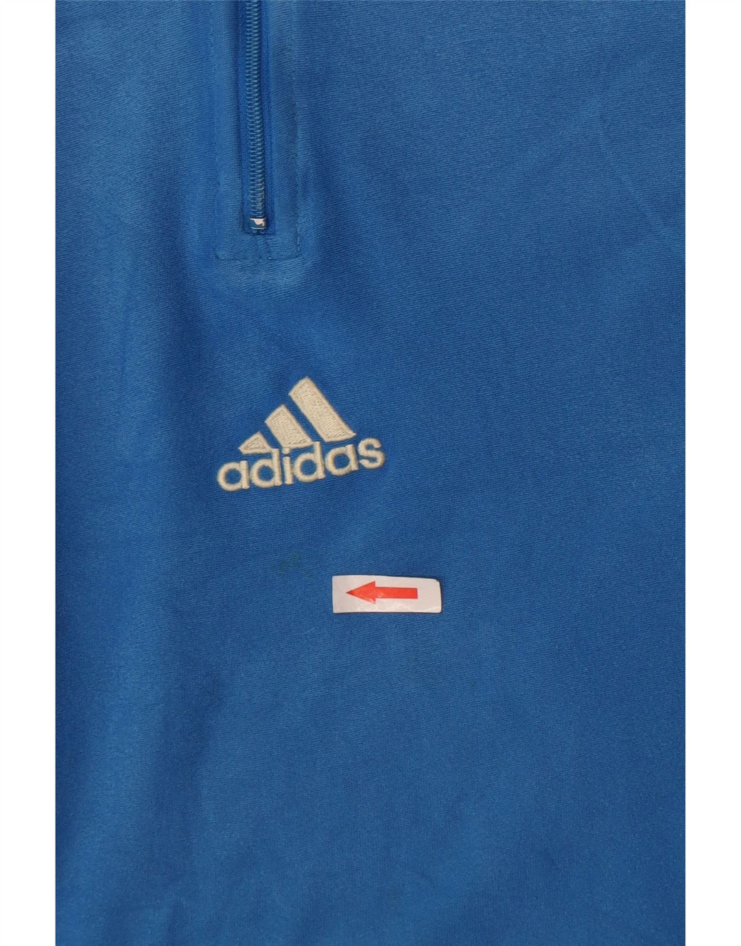 Adidas Damen Loose Fit Zip Neck Top Langarm Mittelblaues Polyester