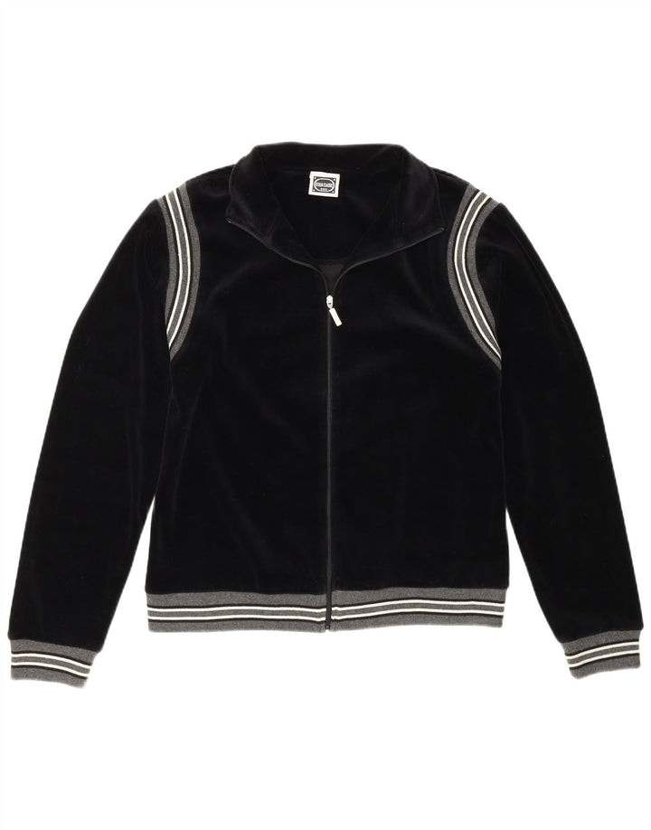 Vintage Damen Trainingsanzug Top Jacke EU 36/38 Kleine schwarz gestreifte Baumwolle