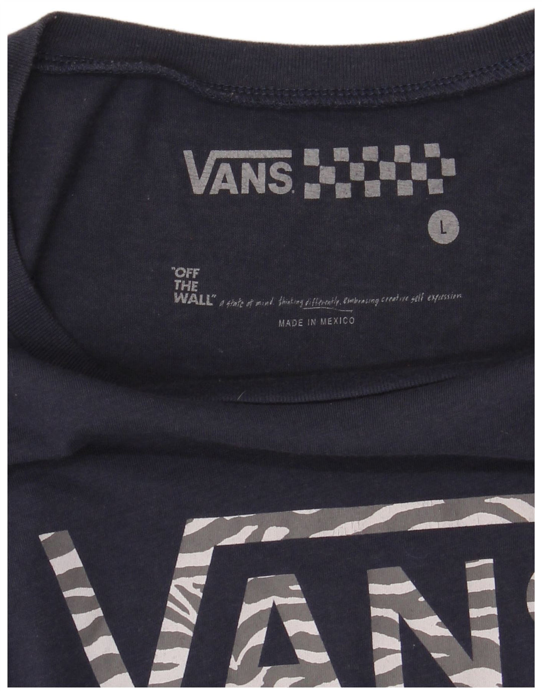Vans Damen Grafik-T-Shirt-Oberteil UK 14 Large Marineblau