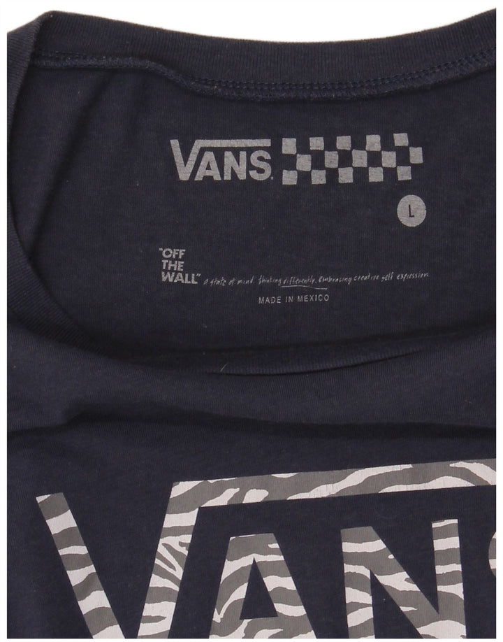 Vans Damen Grafik-T-Shirt-Oberteil UK 14 Large Marineblau