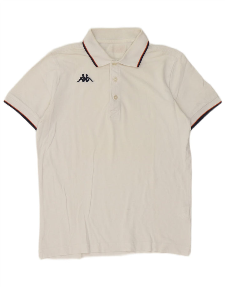 Kappa Herren-Poloshirt, klein, weiß gestreift, Baumwolle