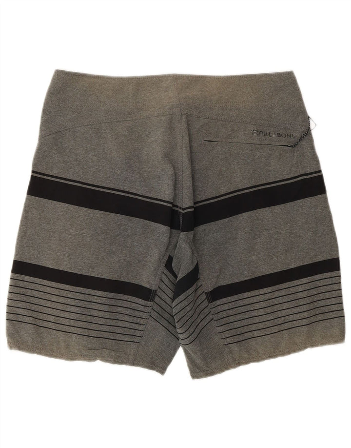 Billabong Herren-Badeshorts aus mittelgrau gestreiftem Polyester