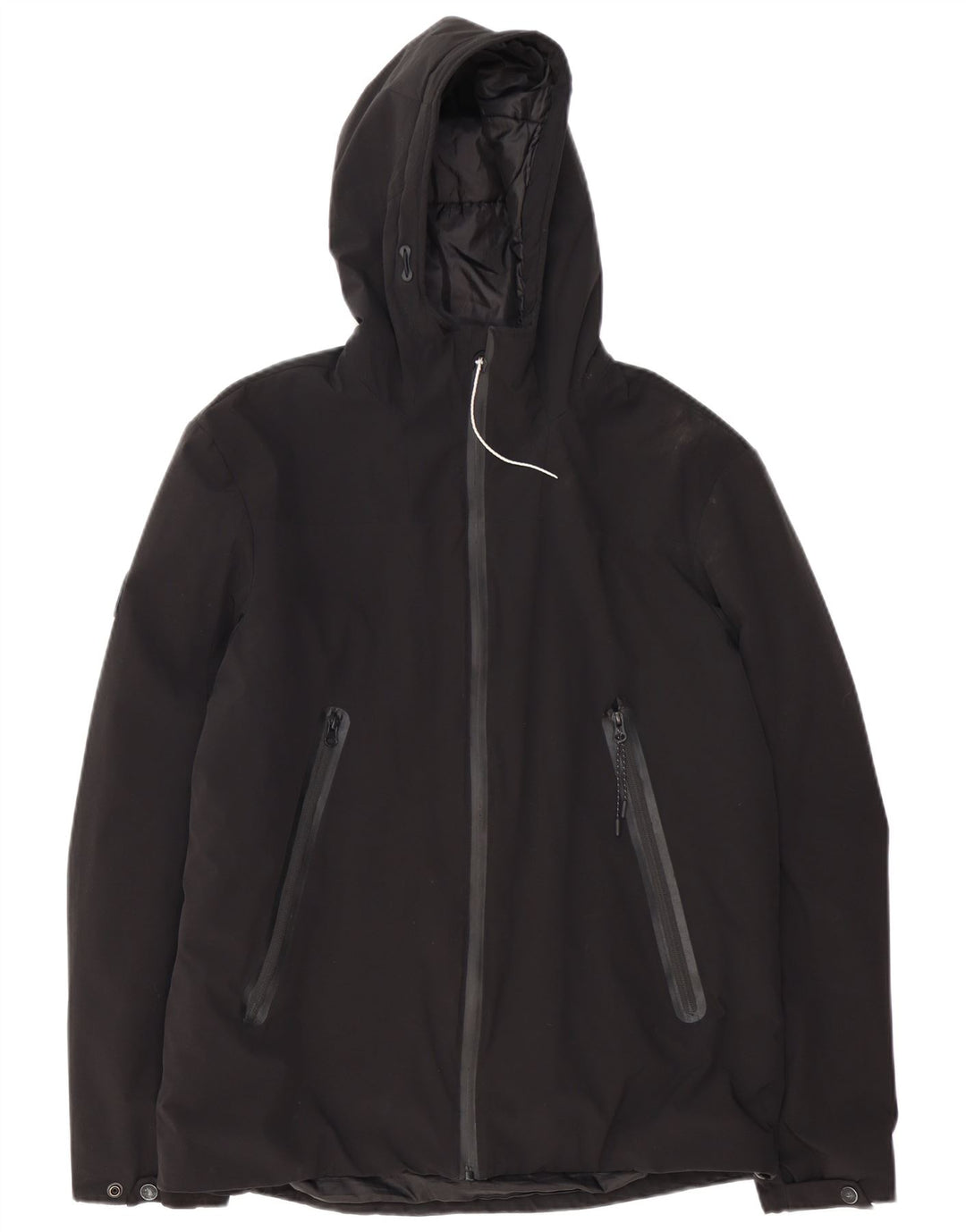Superdry Herren-Windbreakerjacke mit Kapuze, UK 38, Mittelschwarz, Polyester