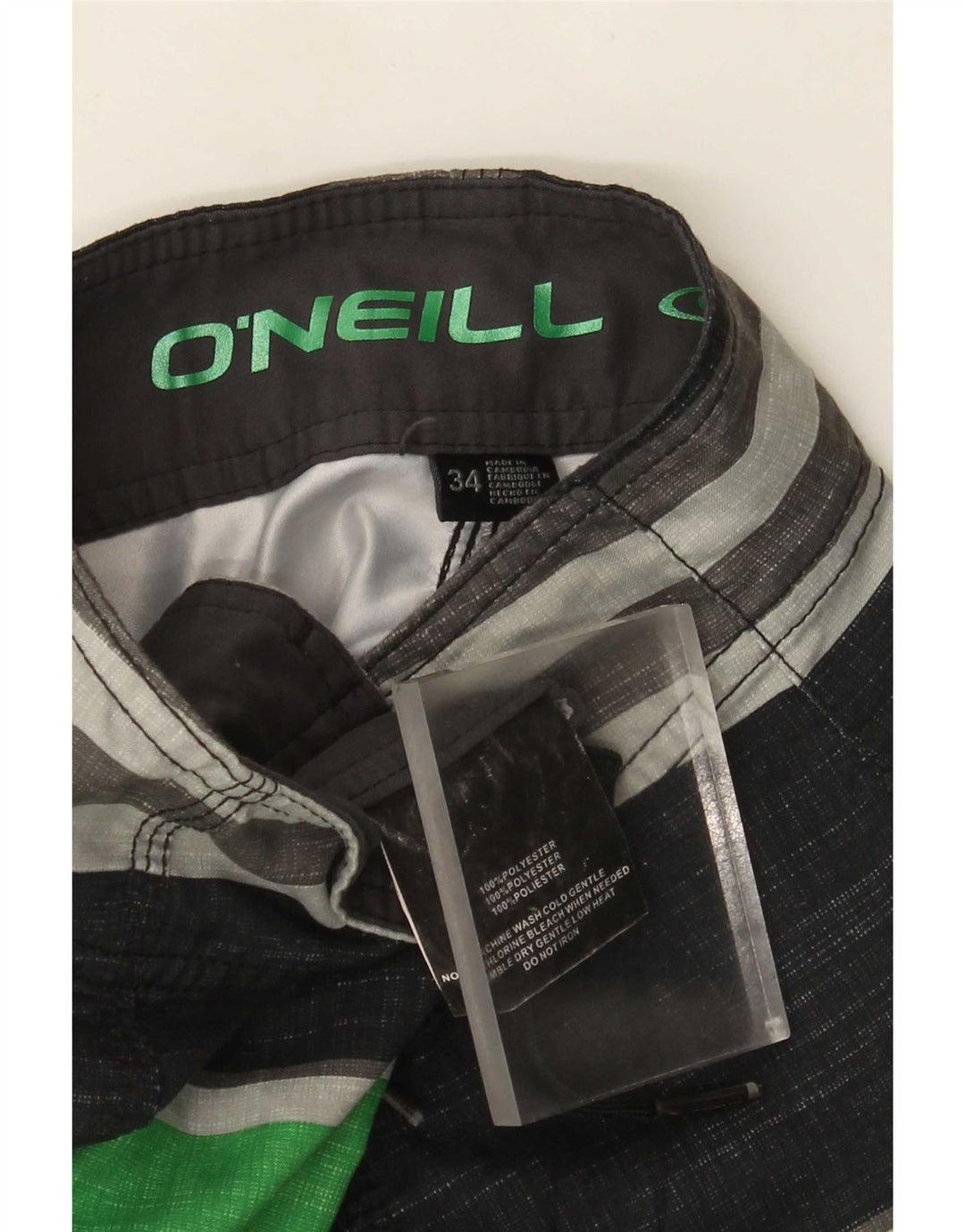O'Neill Herren-Badeshorts, groß, schwarz gestreift, Polyester