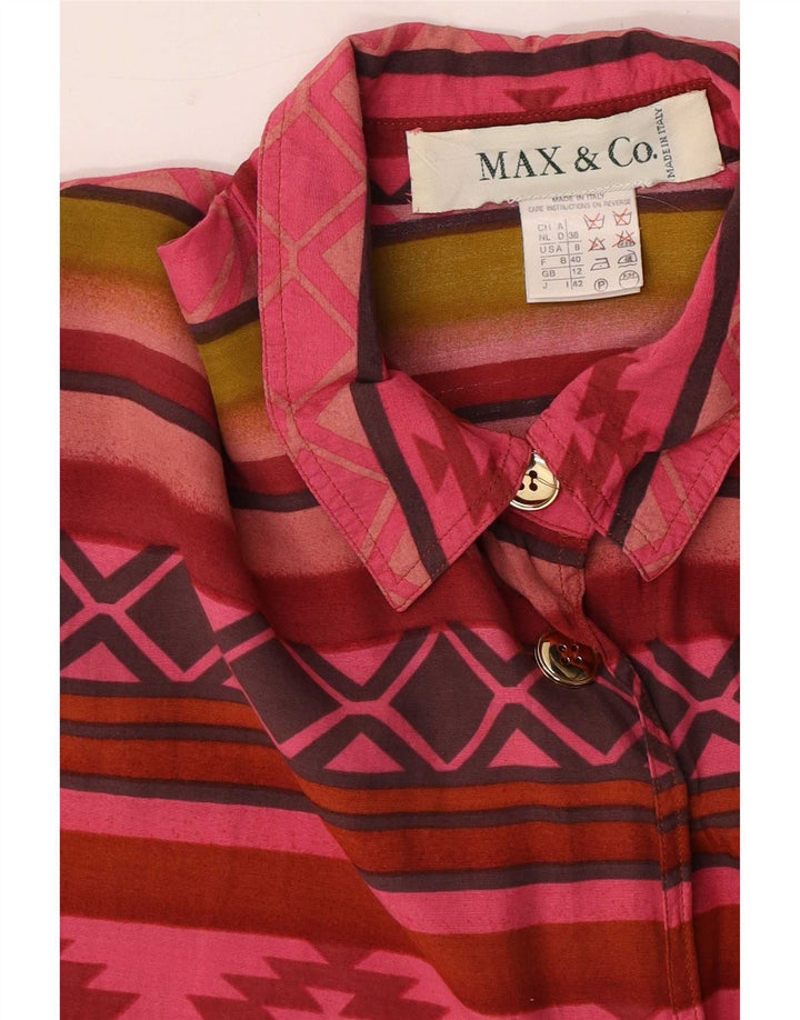 Max&Co. Damen Kurzarmhemd UK 12 Medium Mehrfarbig Geometrisch
