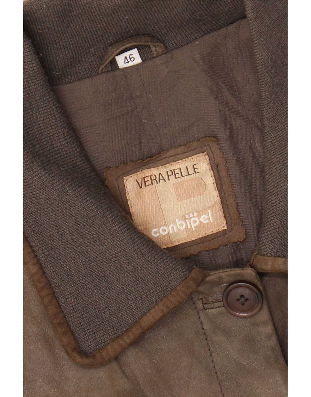 Conbipel Damen Ledermantel IT 46 Large Khaki