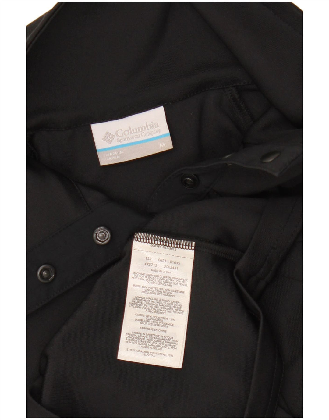 COLUMBIA Damen Crop Button Neck Pullover Trainingsanzug Top UK 12 Medium Schwarz