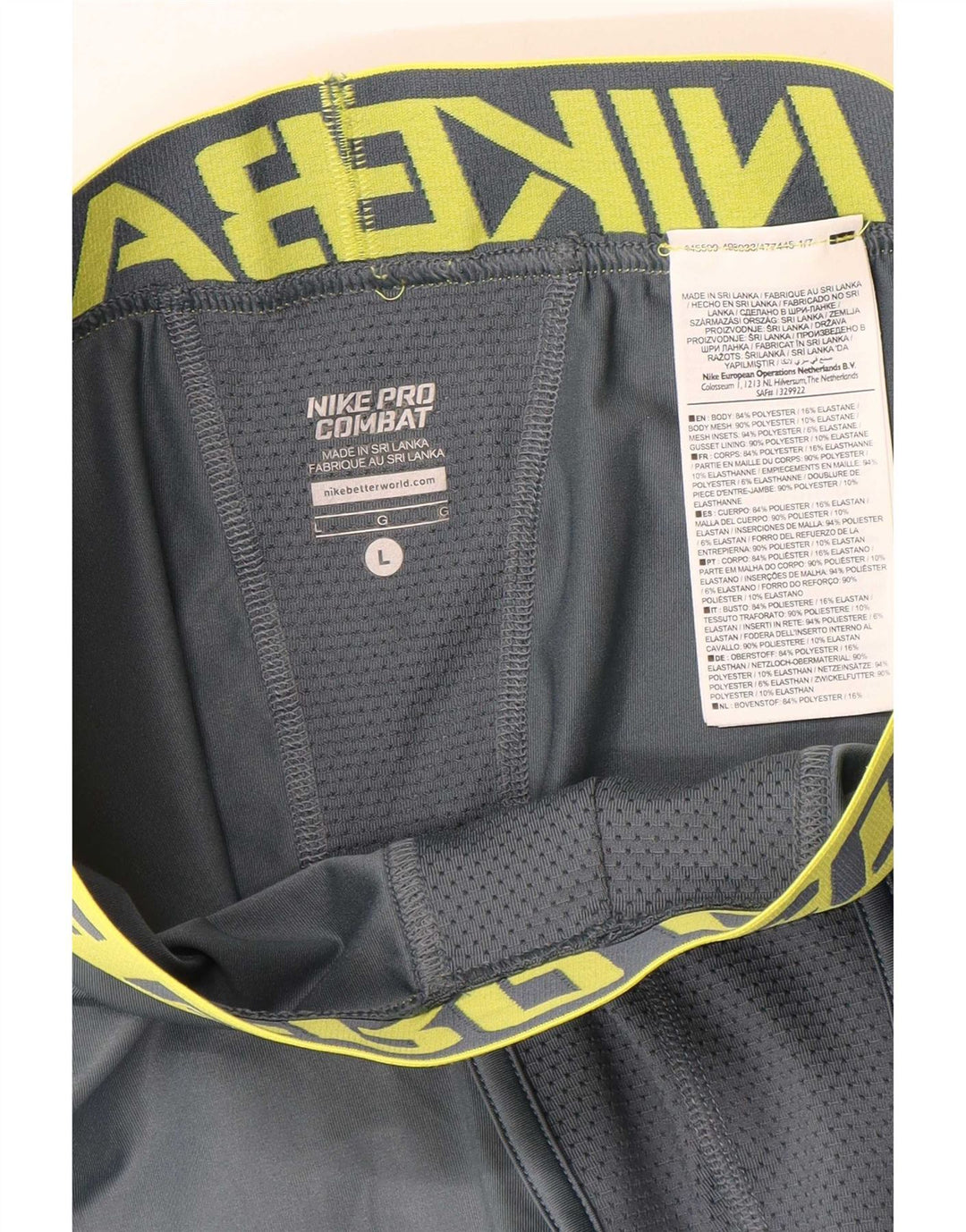 Nike Herren Pro Combat Graphic Sportshorts, großes graues Farbblock-Polyester