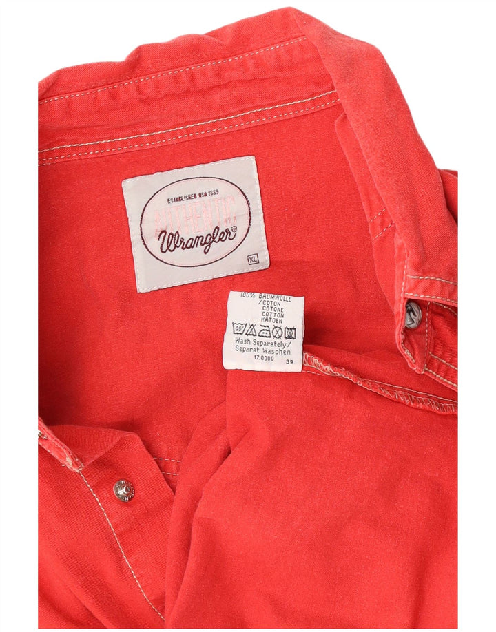 Wrangler Herren Jeanshemd XL, rote Baumwolle