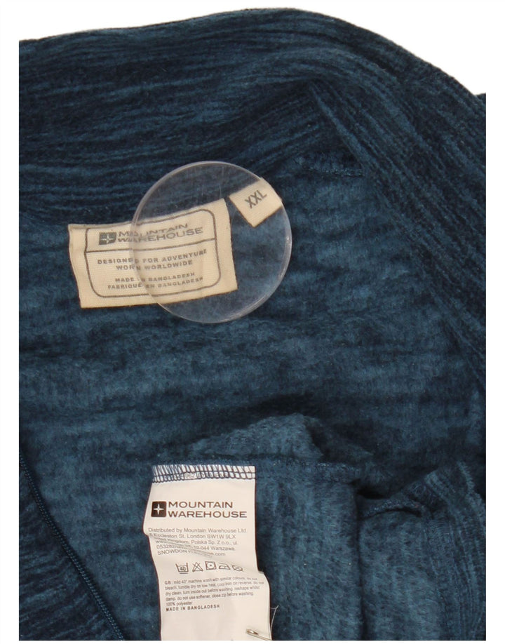 MOUNTAIN WAREHOUSE Herren-Fleecepullover mit Reißverschluss am Hals, 2XL, blau geflecktes Polyester