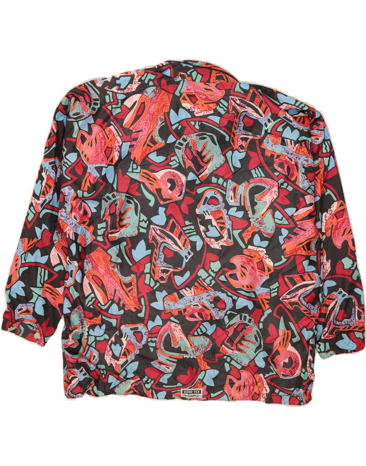 VINTAGE Womens Abstract Pattern Hooded Anorak Jacket UK 20 2XL Red Vintage Vintage and Second-Hand Vintage from Messina Hembry 