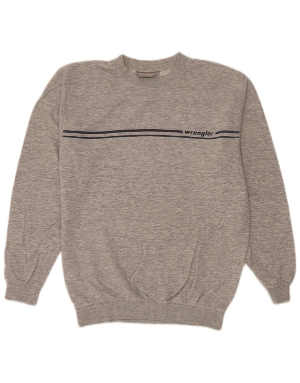 Wrangler Herren-Sweatshirt-Pullover, klein, grau gesprenkelte Baumwolle