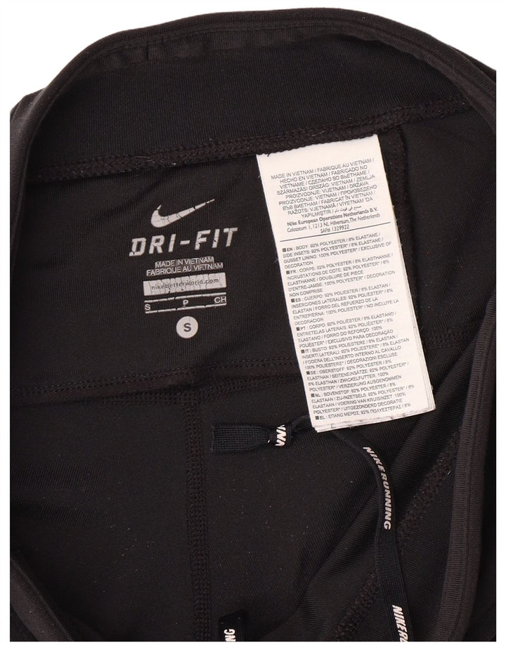 NIKE Damen Leggings UK 10 Small Schwarz Polyester