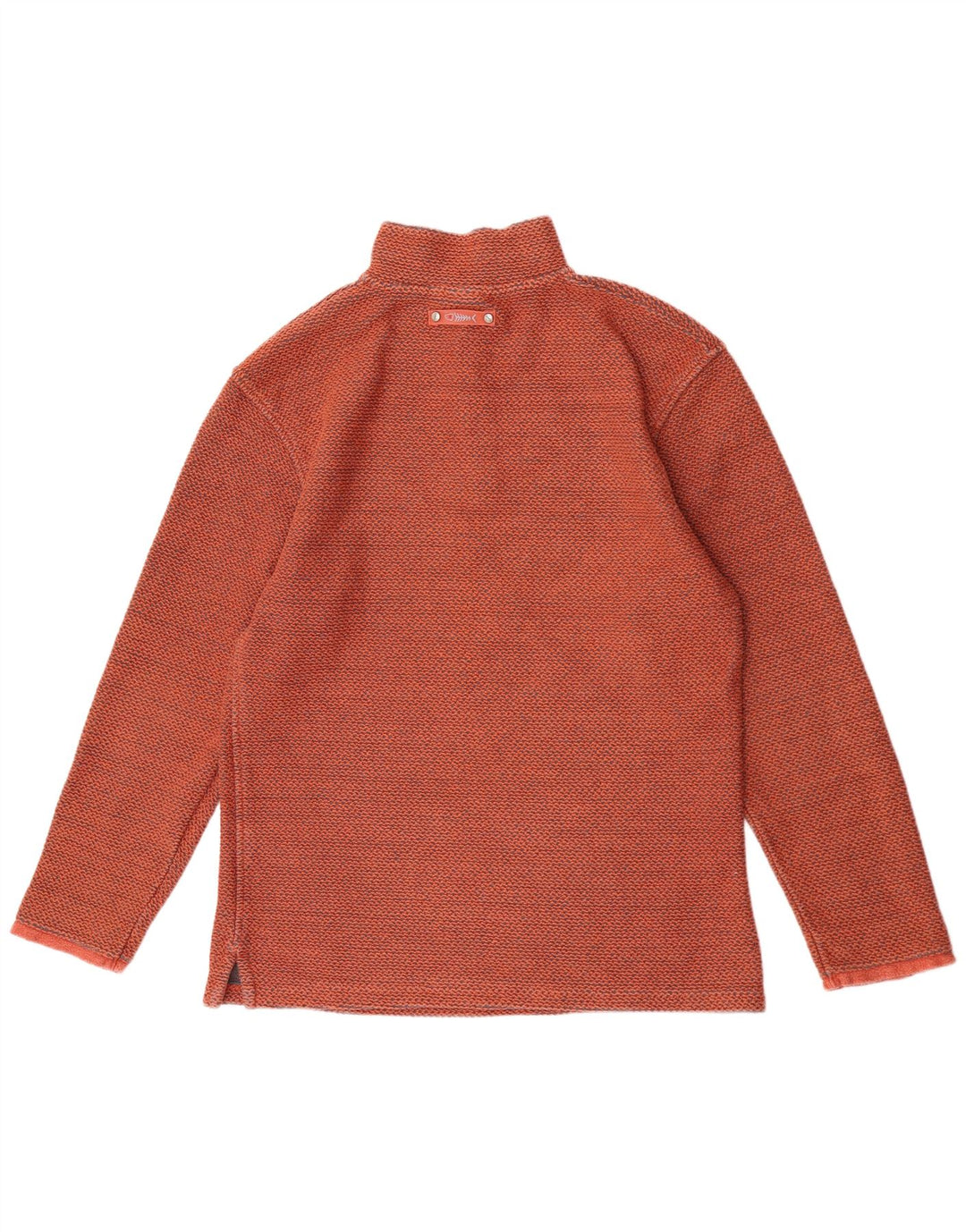 Weird Fish Herren-Sweatshirt mit Reißverschluss am Hals, mittelorange Baumwolle