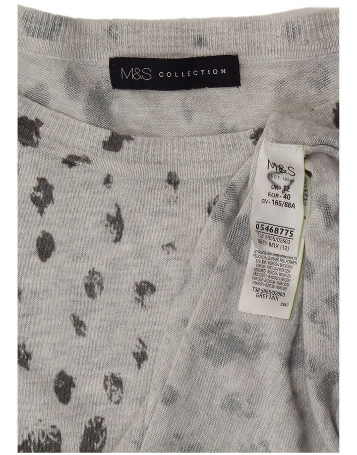 Marks & Spencer Damen-Pullover mit U-Boot-Ausschnitt, UK 12, Mittelgrau