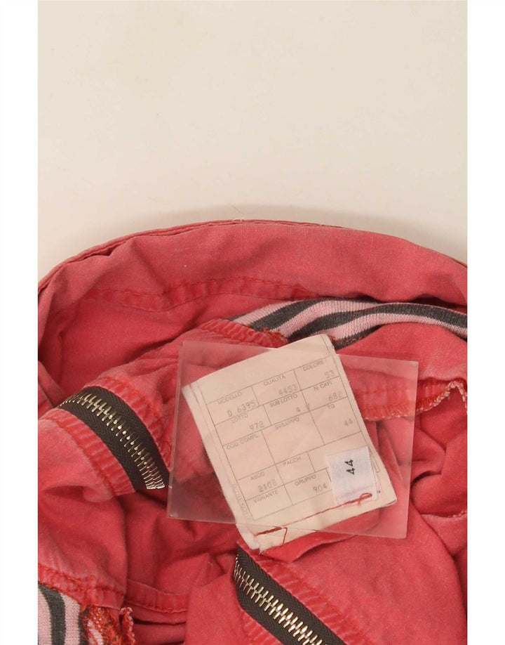 Vintage Damen Übergroße Bomberjacke IT 44 Mittelrosa Baumwolle