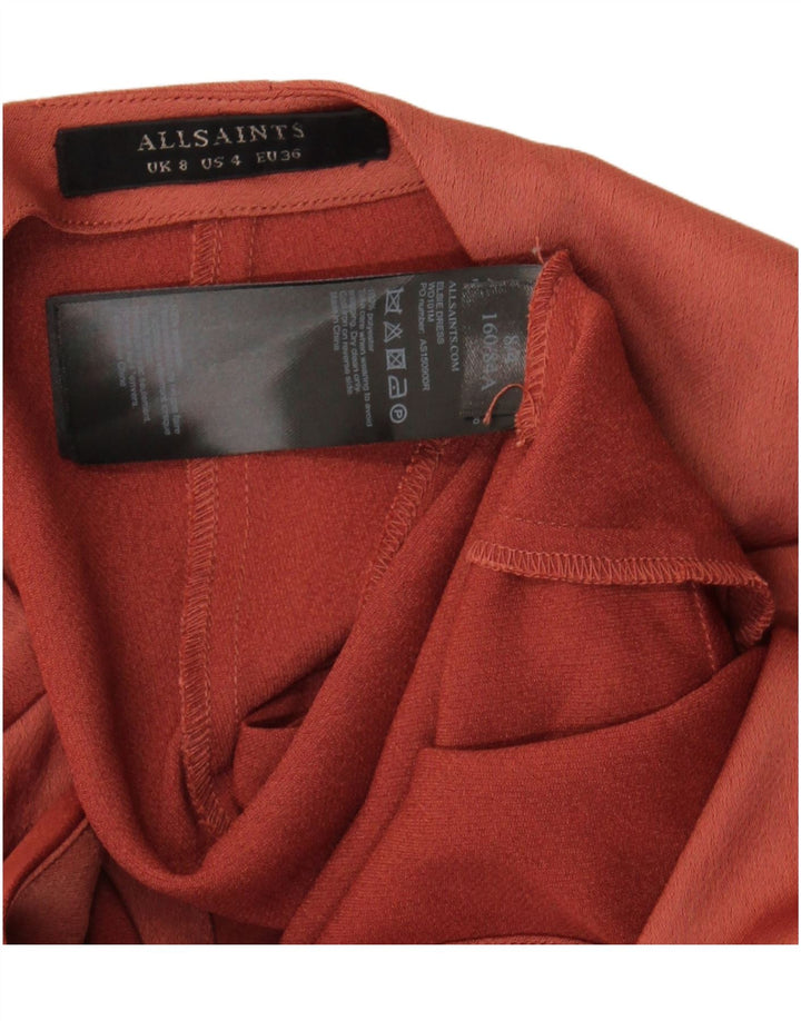 All Saints Damen figurbetontes Kleid, Größe S, Rot, Polyester