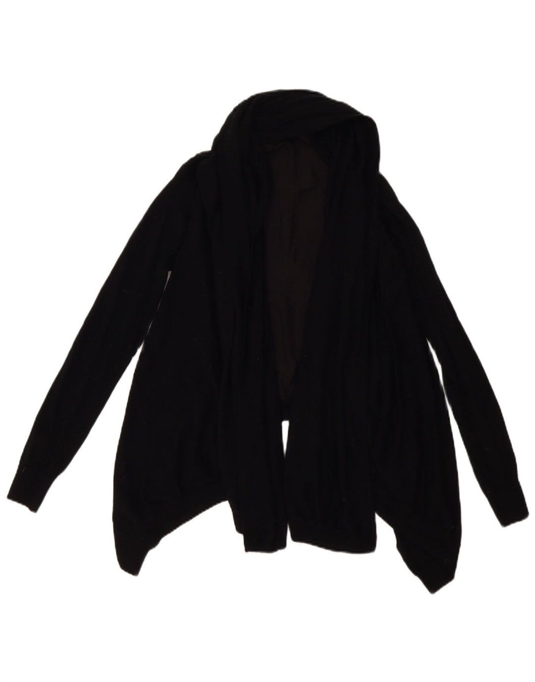 ALL SAINTS Damen Asymmetrischer offener Cardigan-Pullover UK 10 Kleine schwarze Wolle