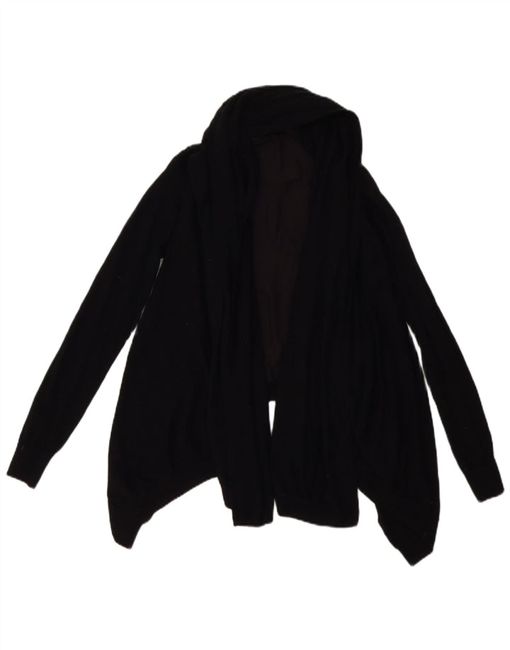 ALL SAINTS Damen Asymmetrischer offener Cardigan-Pullover UK 10 Kleine schwarze Wolle