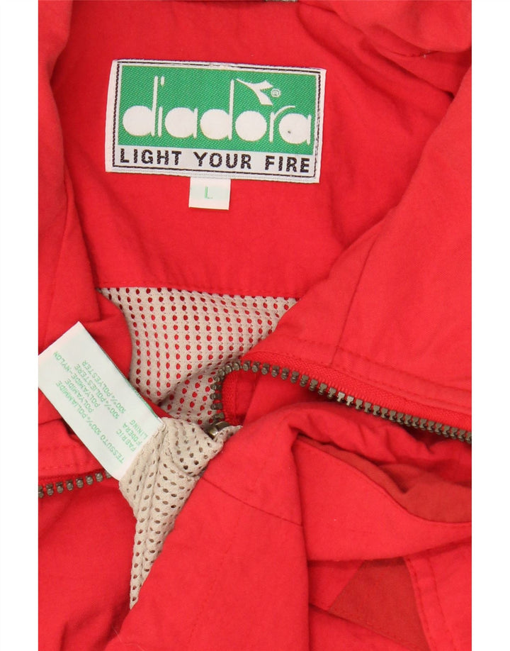 Diadora Damen Windjacke UK 16 Large Rot Polyamid