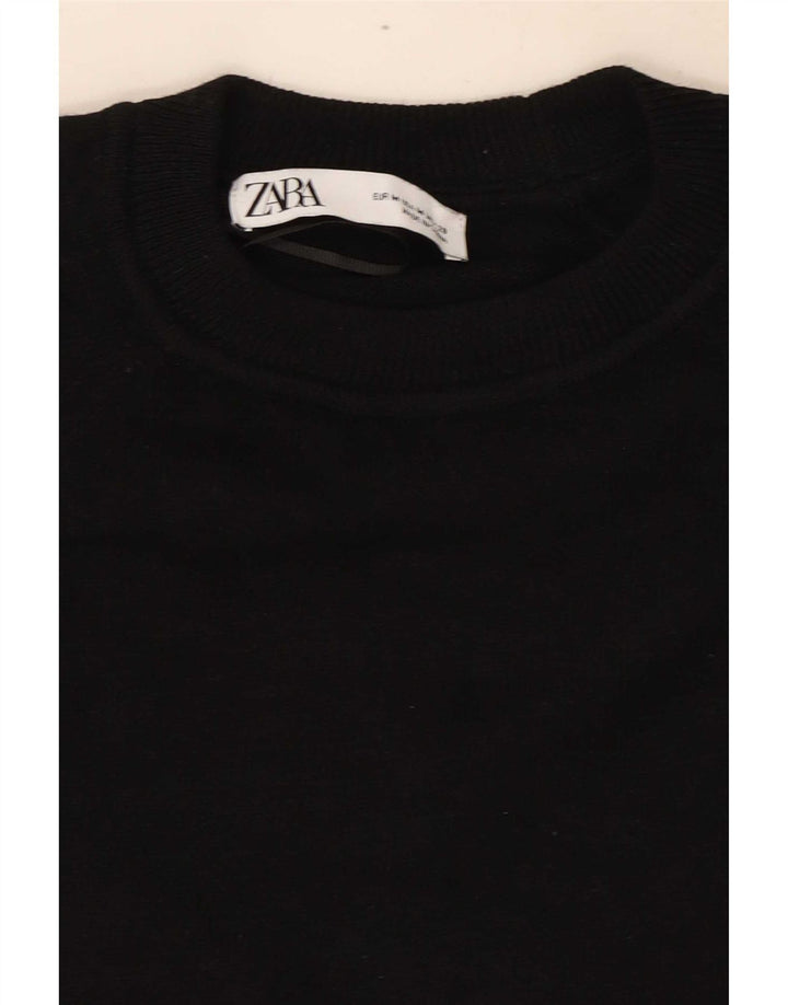Zara Damen Crop-Oversize-Blusenoberteil UK 14 Medium Schwarz