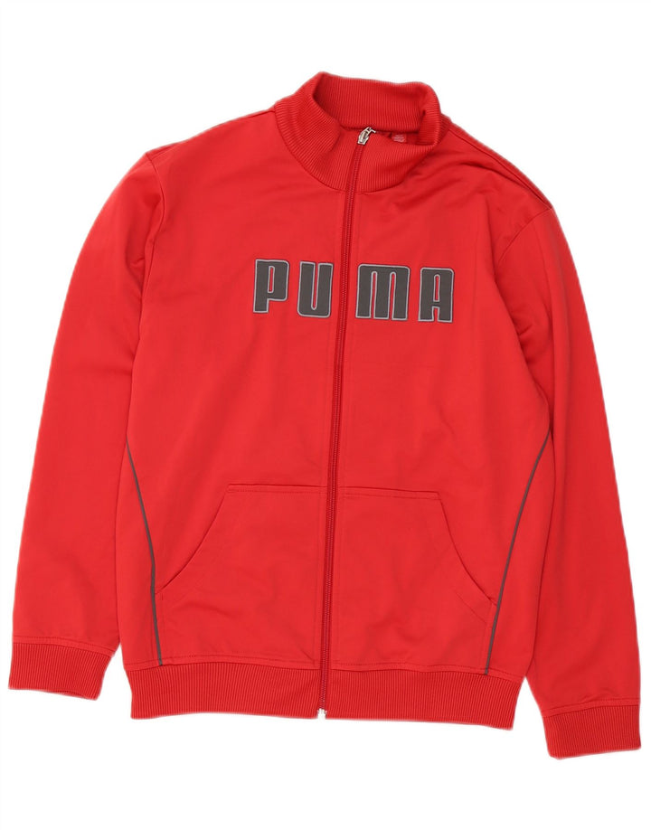 Puma Jungen Grafik-Trainingsanzug-Top-Jacke, 11–12 Jahre, rotes Polyester