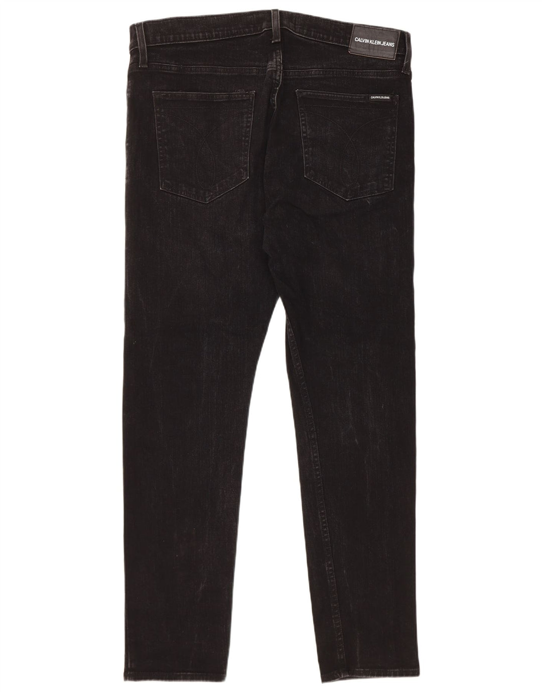 Calvin Klein Herren Slim Jeans W36 L32 Schwarze Baumwolle