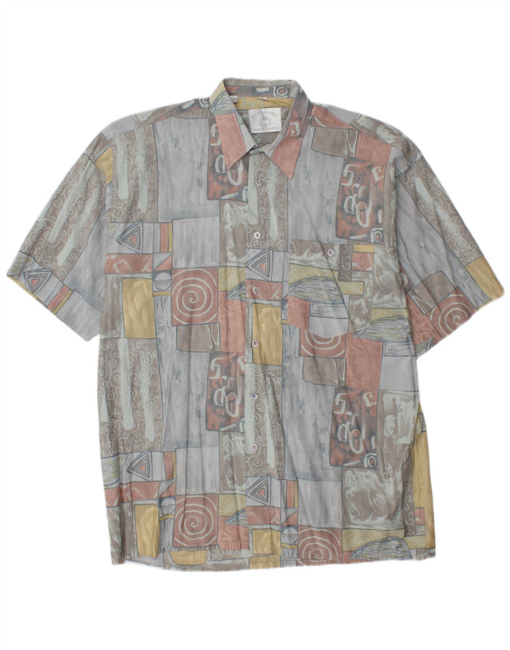 C.C.CONCORD Herren-Kurzarmhemd, groß, mehrfarbig, geometrisch