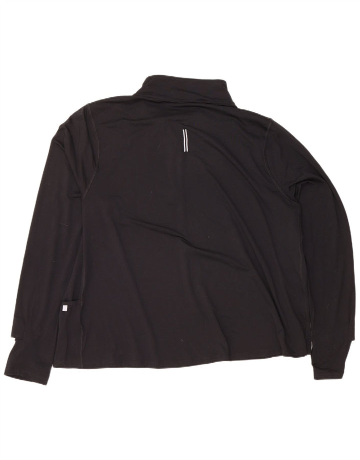 Nike Herren-Laufoberteil mit Reißverschluss, langärmlig, 2XL, schwarzes Polyester