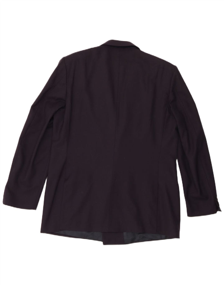 Lubiam Herren-Zweireiher-Blazer IT 54 2XL Marineblaue Schurwolle