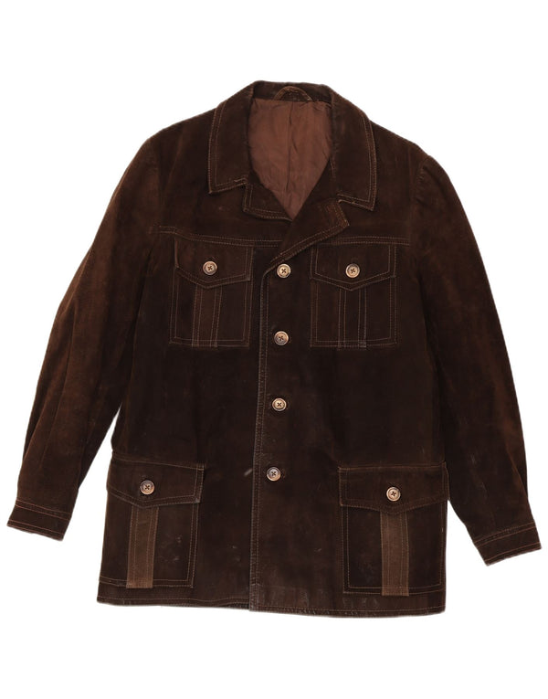 Vintage Herren Wildlederjacke UK 38 Mittelbraun