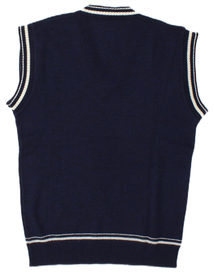 Vintage Herren Weste Tank Top Medium Marineblau