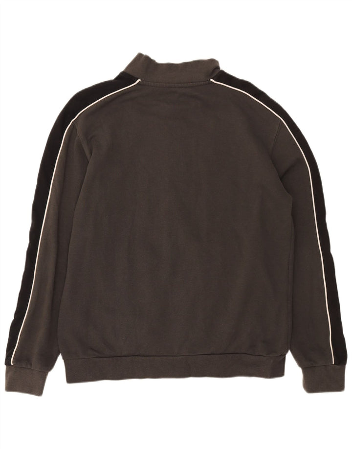 ARENA Mens Tracksuit Top Jacket Large Grey Colourblock Cotton