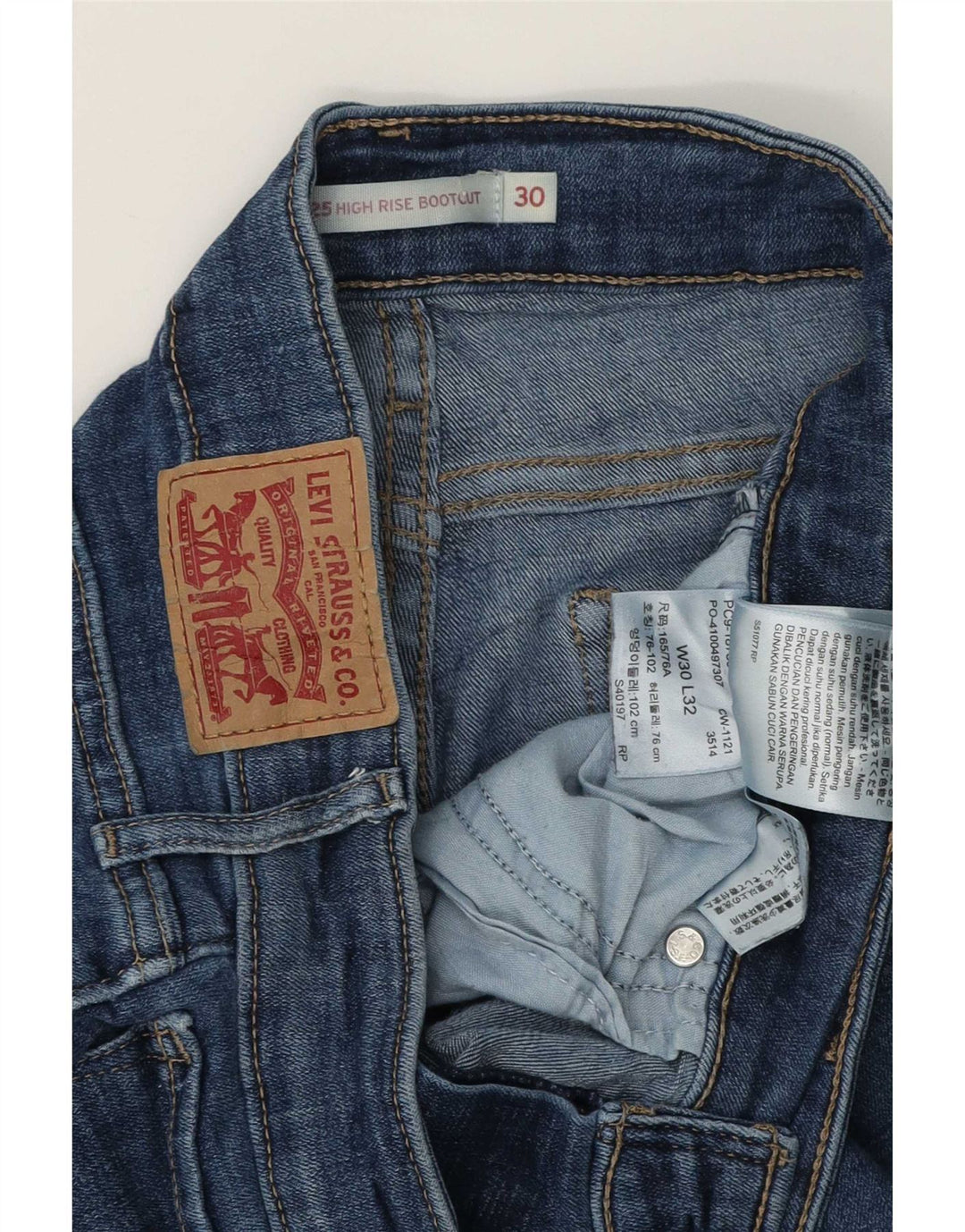 Levi's Damen 725 High Rise Bootcut Jeans W30 L32 Blaue Baumwolle