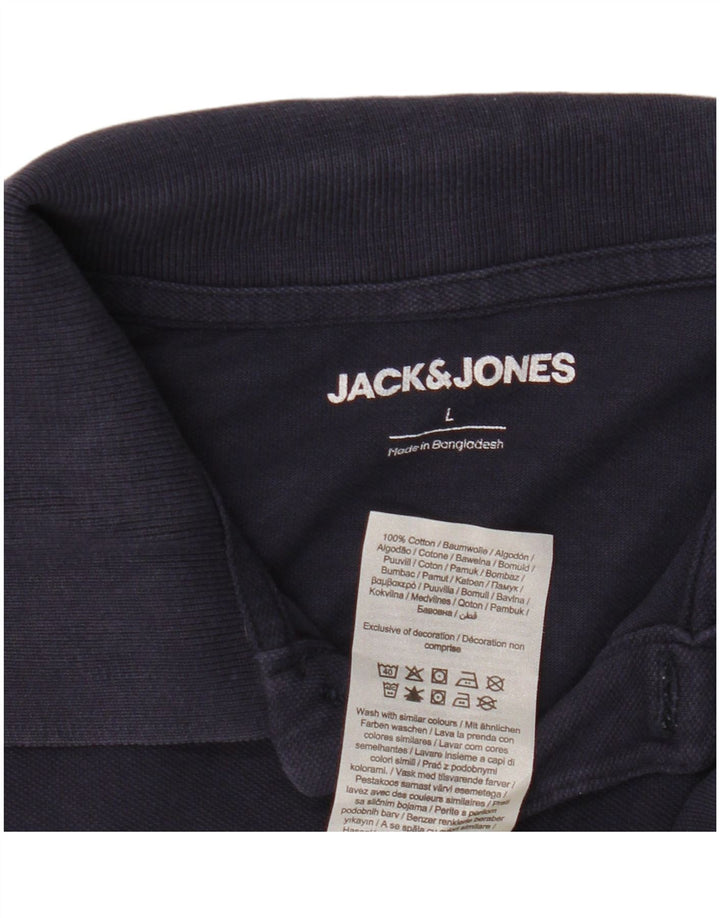 Jack & Jones Herren-Poloshirt, groß, marineblau, Baumwolle