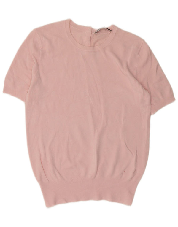 Zara Damen-Pullover mit kurzen Ärmeln und Rundhalsausschnitt, Gr. 18, XL, Rosa