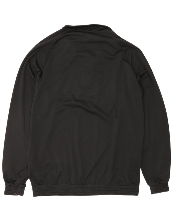 Umbro Herren-Trainingsanzug-Oberteil mit Reißverschluss am Hals, großes schwarzes Polyester