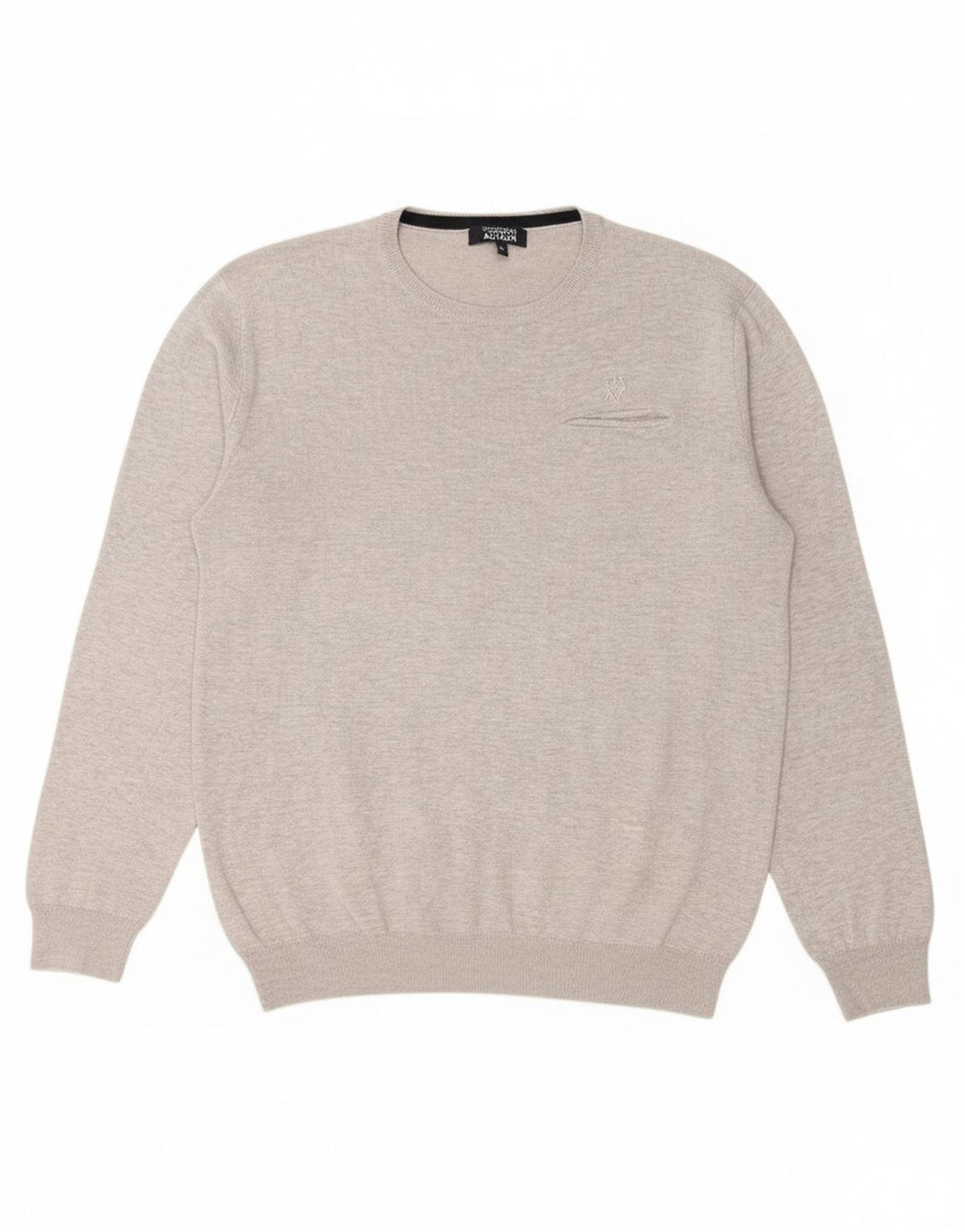TRUSSARDI Mens Crew Neck Jumper Sweater XL Grey Viscose