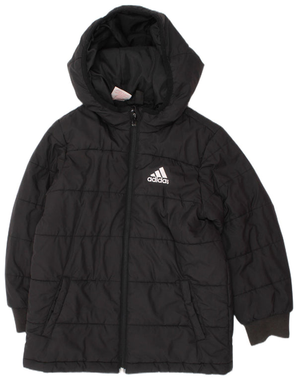 ADIDAS Mädchen Primegreen Wattierte Jacke mit Kapuze, 6–7 Jahre, schwarzes Polyester