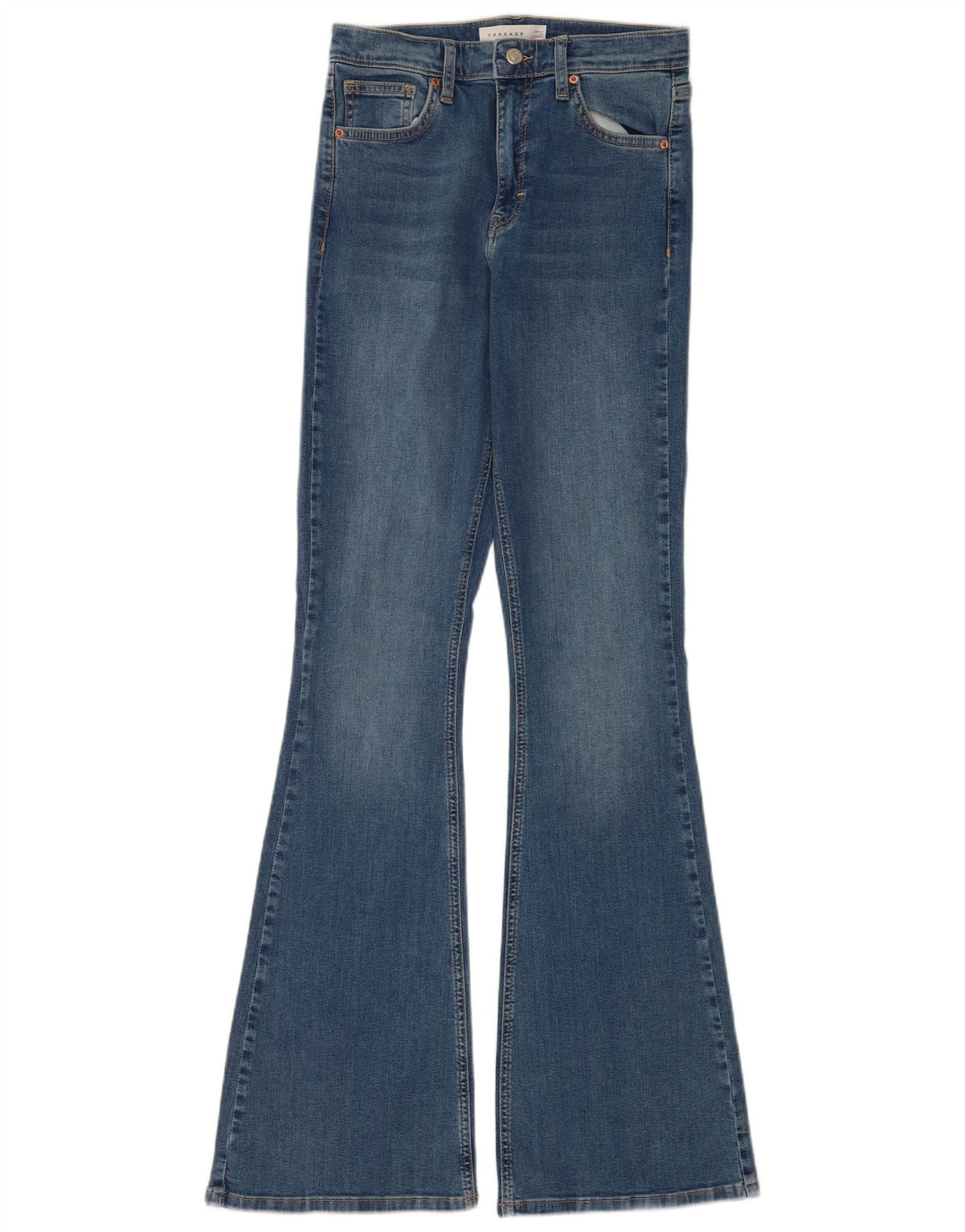 Topshop Damen Jamie Flared Jeans W28 L34 Blaue Baumwolle