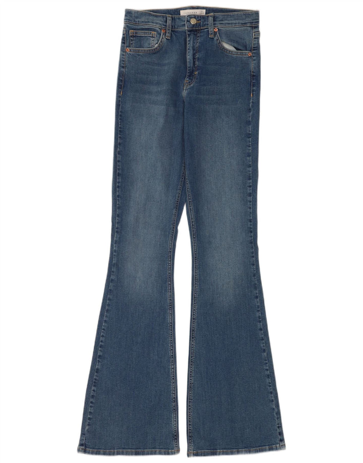 Topshop Damen Jamie Flared Jeans W28 L34 Blaue Baumwolle