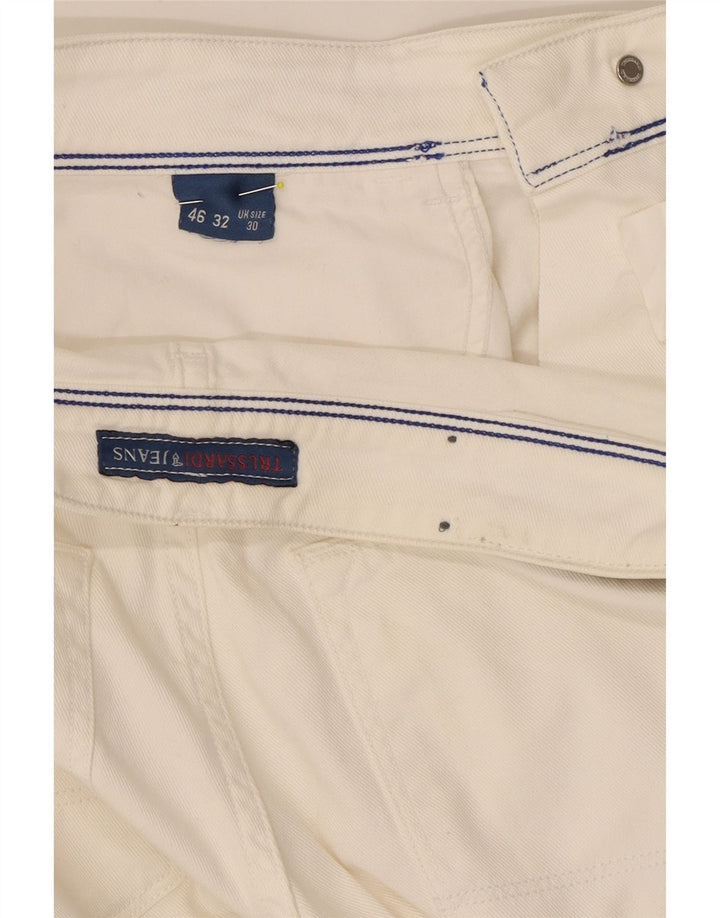 TRUSSARDI Womens Straight Jeans W30 L28 White Cotton Vintage Trussardi and Second-Hand Trussardi from Messina Hembry 