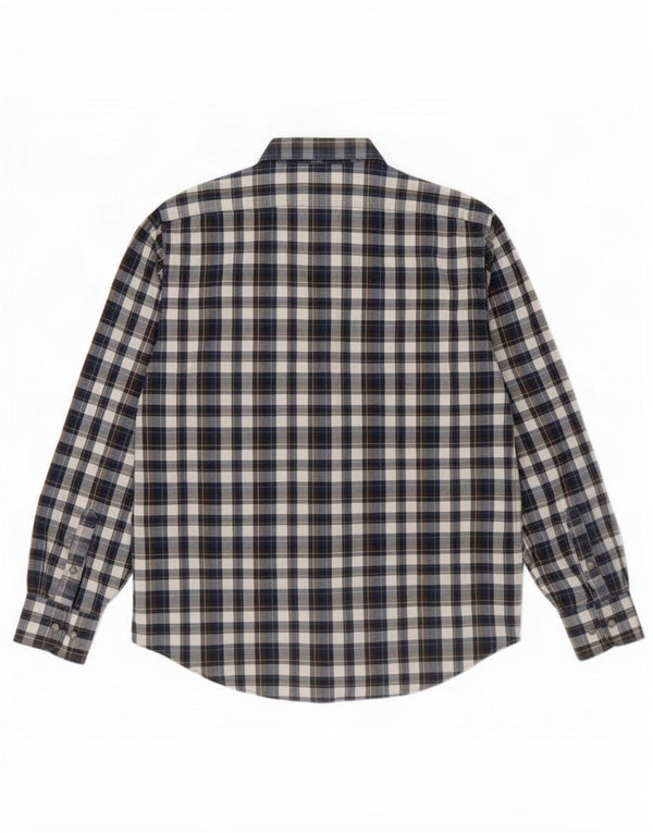 Marlboro Classics Herren-Slim-Fit-Hemd XL, marineblau, kariert, Baumwolle