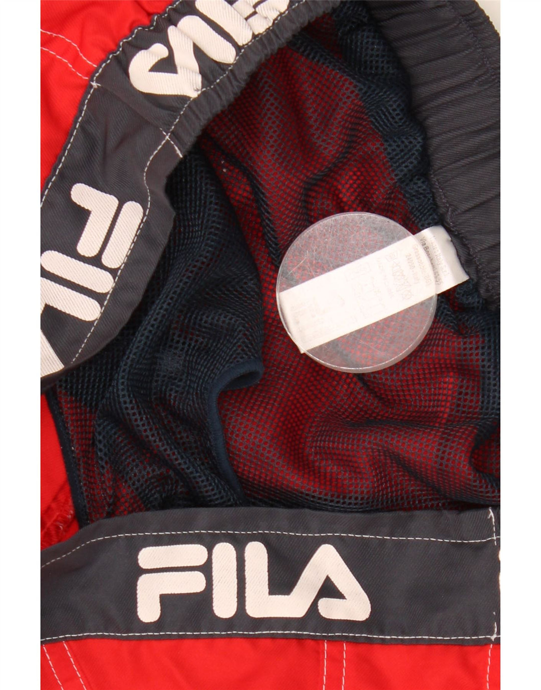 FILA Herren-Badeshorts mit Grafik, groß, rot, Farbblock
