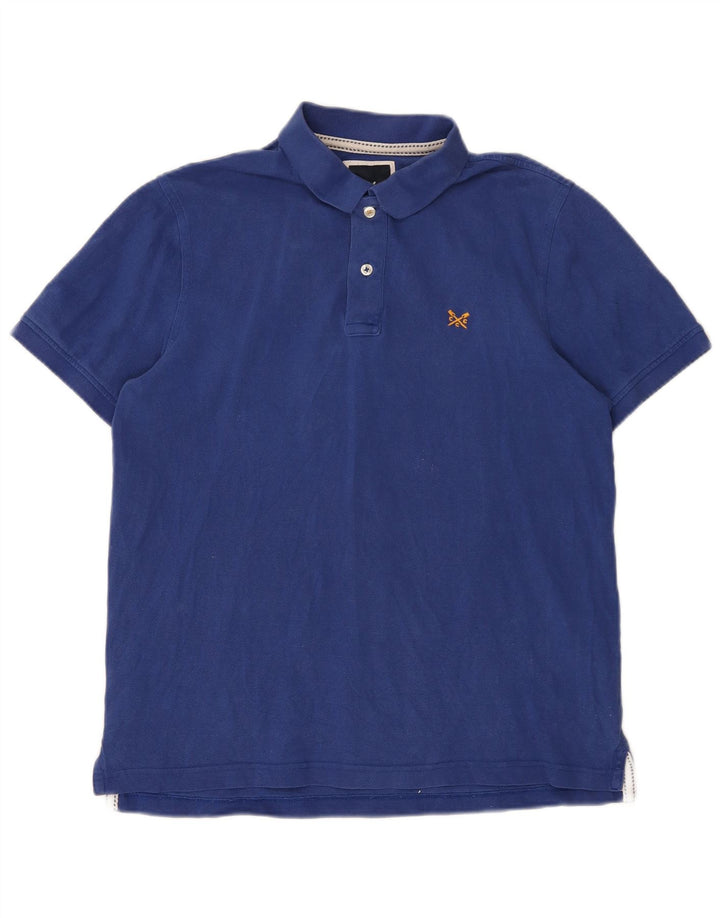 Crew Clothing Herren-Poloshirt, groß, blaue Baumwolle